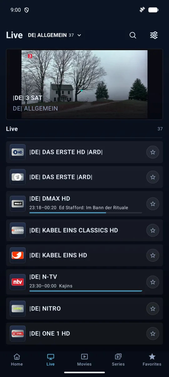 GeniusTV live TV on a phone
